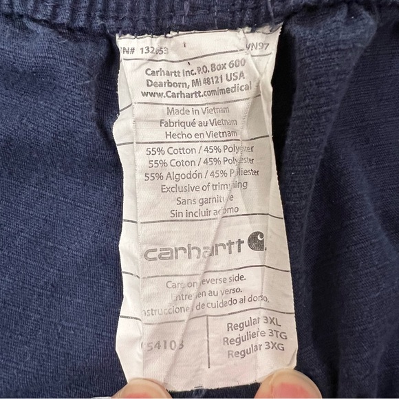 Carhartt Unisex Regular Navy Blue Ripstop Multi Cargo Scrub Pant C54103 3XL - Picture 6 of 10